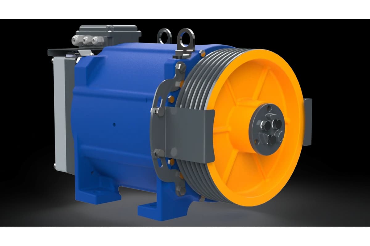 موتور کشش AKIS AK 250، ظرفیت 1,000 kg، موتورخانه یا بدون موتورخانه (MR/MRL)