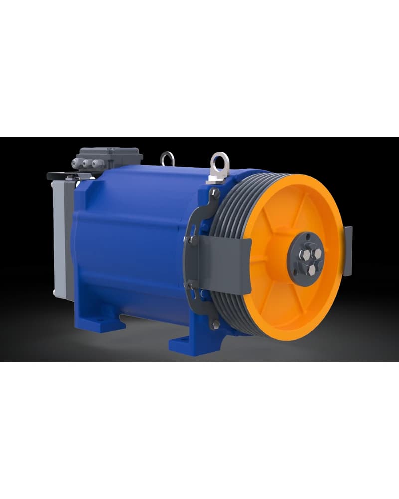 موتور کشش AKIS AK 400، ظرفیت 1,000–1,600 kg، موتورخانه یا بدون موتورخانه (MR/MRL)