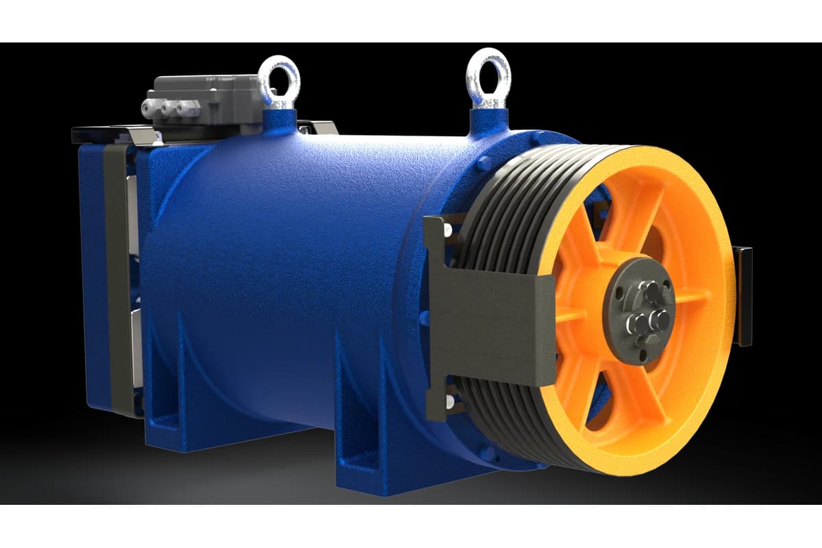 موتور کشش AKIS AK 500، ظرفیت 1,275–1,600 kg، موتورخانه یا بدون موتورخانه (MR/MRL)