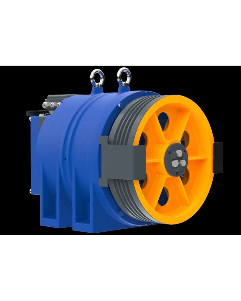 محرك جر AKIS AK 2-2، حمولة 630–800 kg، غرفة ماكينة أو بدون (MR/MRL)